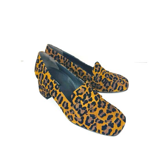 Paul Green Winona Leather Loafer Pump Leopard Velvet Sisal size UK 7/ US 9.5 - Picture 7 of 10